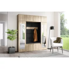   Blum 32 kárpitozott előszobafal tükörrel, sonoma - fekete 16