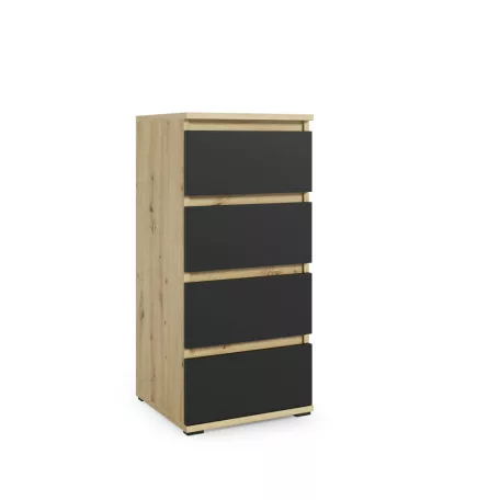 Blum 33 kárpitozott előszobafal tükörrel, artisan/fekete - krém 01