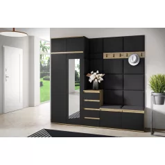   Blum 33 kárpitozott előszobafal tükörrel, artisan/fekete - fekete 16