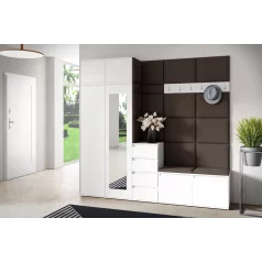   Blum 33 kárpitozott előszobafal tükörrel, fehér - barna 08