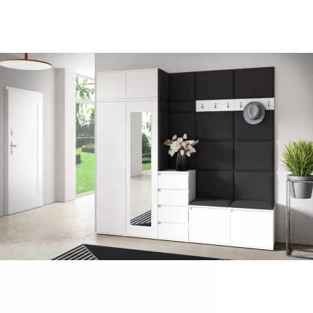 Blum 33 kárpitozott előszobafal tükörrel, fehér - fekete 16