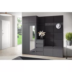   Blum 33 kárpitozott előszobafal tükörrel, grafit - fekete 16