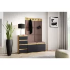 Blum 34 kárpitozott előszobafal, artisan/fekete - barna 06