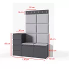 Blum 34 kárpitozott előszobafal, artisan/fekete - fekete 16