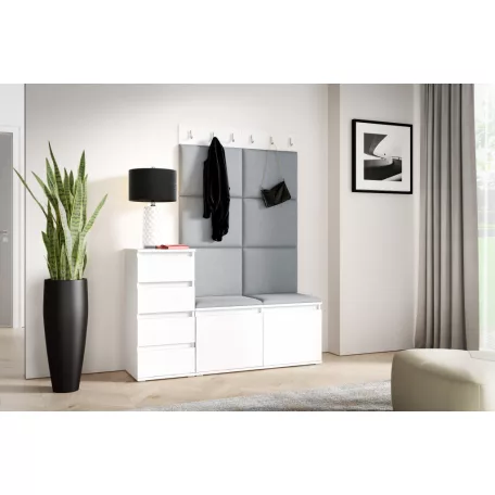 Blum 34 kárpitozott előszobafal, fehér - szürke 14