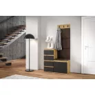 Blum 36 kárpitozott előszobafal, artisan/fekete - barna 08