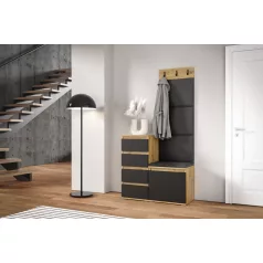   Blum 36 kárpitozott előszobafal, artisan/fekete - szürke 15