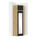 Blum 37 kárpitozott előszobafal tükörrel, artisan/fekete - barna 08