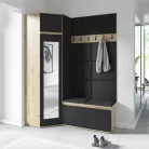 Blum 37 kárpitozott előszobafal tükörrel, artisan/fekete - fekete 16