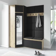   Blum 37 kárpitozott előszobafal tükörrel, artisan/fekete - fekete 16