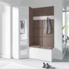 Blum 37 kárpitozott előszobafal tükörrel, fehér - barna 06