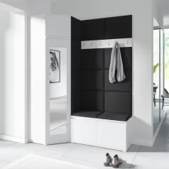   Blum 37 kárpitozott előszobafal tükörrel, fehér - fekete 16