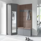 Blum 37 kárpitozott előszobafal tükörrel, grafit - barna 06