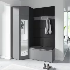   Blum 37 kárpitozott előszobafal tükörrel, grafit - fekete 16