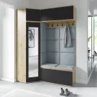 Blum 38 kárpitozott előszobafal tükörrel, artisan/fekete - szürke 14