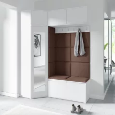   Blum 38 kárpitozott előszobafal tükörrel, fehér - barna 07