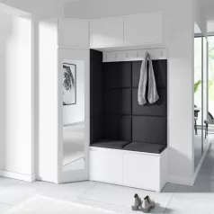   Blum 38 kárpitozott előszobafal tükörrel, fehér - szürke 15