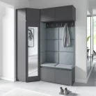 Blum 38 kárpitozott előszobafal tükörrel, grafit - szürke 14