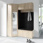 Blum 38 kárpitozott előszobafal tükörrel, sonoma - fekete 16