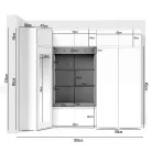 Blum 39 kárpitozott előszobafal tükörrel, artisan/fekete - barna 06