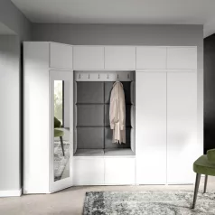   Blum 39 kárpitozott előszobafal tükörrel, fehér - szürke 14