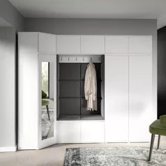   Blum 39 kárpitozott előszobafal tükörrel, fehér - szürke 15