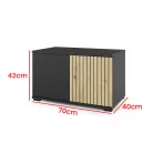 Ross 1 kárpitozott előszobafal, fekete/artisan - krém 01