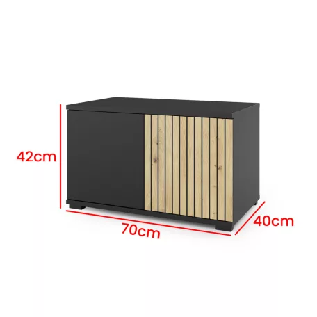 Ross 1 kárpitozott előszobafal, fekete/artisan - krém 02