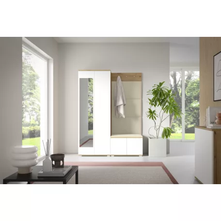 Sevilla 1 kárpitozott előszobafal, artisan/fehér - krém 01