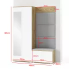 Sevilla 1 kárpitozott előszobafal, artisan/fehér - krém 01