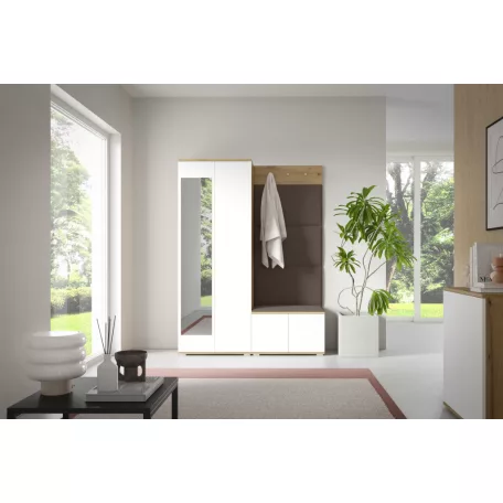 Sevilla 1 kárpitozott előszobafal, artisan/fehér - barna 08