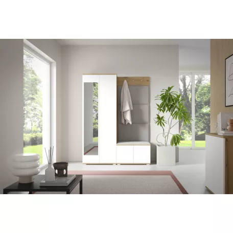 Sevilla 1 kárpitozott előszobafal, artisan/fehér - szürke 14