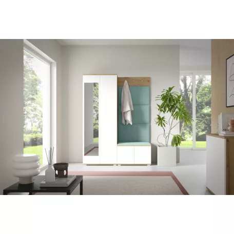 Sevilla 1 kárpitozott előszobafal, artisan/fehér - aqua 22 - egyedi