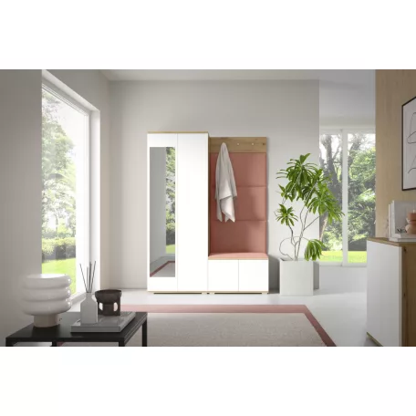 Sevilla 1 kárpitozott előszobafal, artisan/fehér - rózsaszín 23 - egyedi