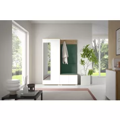   Sevilla 1 kárpitozott előszobafal, artisan/fehér - sötétzöld 28 - egyedi