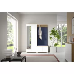   Sevilla 1 kárpitozott előszobafal, artisan/fehér - sötét kék 30 - egyedi