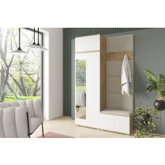   Sevilla 2 kárpitozott előszobafal, artisan/fehér - krém 01