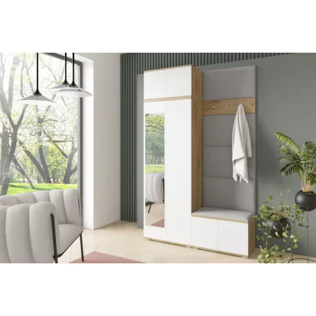 Sevilla 2 kárpitozott előszobafal, artisan/fehér - szürke 14