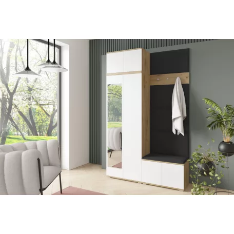 Sevilla 2 kárpitozott előszobafal, artisan/fehér - fekete 16