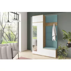   Sevilla 2 kárpitozott előszobafal, artisan/fehér - aqua 22- egyedi