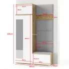 Sevilla 2 kárpitozott előszobafal, artisan/fehér - rózsaszín 23- egyedi