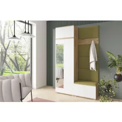   Sevilla 2 kárpitozott előszobafal, artisan/fehér - zöld 27- egyedi