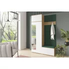 Sevilla 2 kárpitozott előszobafal, artisan/fehér - sötét zöld 28- egyedi