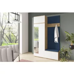   Sevilla 2 kárpitozott előszobafal, artisan/fehér - sötét kék 30- egyedi