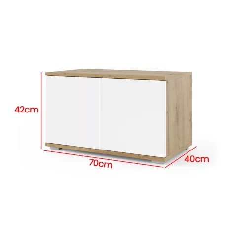 Sevilla 2 kárpitozott előszobafal, artisan/fehér - sötét kék 30- egyedi