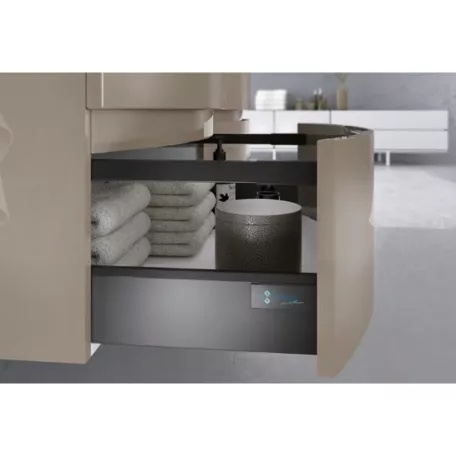 Armonia 105 cm-es fürdőszobaszekrény sötét szürke+ mosdó balos