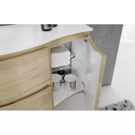 Armonia 105 cm-es fürdőszobaszekrény sötét szürke+ mosdó balos