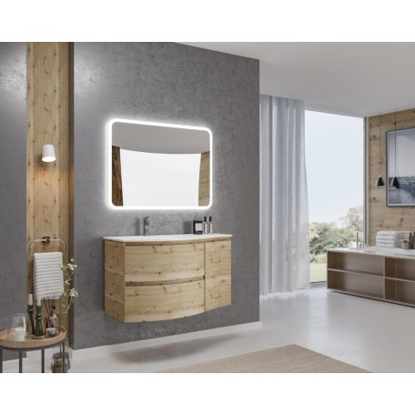 Armonia 105 cm-es fürdőszobaszekrény aranytölgy+ mosdó