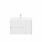 Portofino 80cm-es fürdőszobaszekrény fényes fehér színben + mosdó