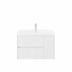   Portofino 80cm-es fürdőszobaszekrény fényes fehér színben + mosdó